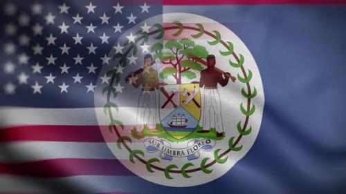 Videohive - USA Belize Flag Loop Background 4K - 37087090