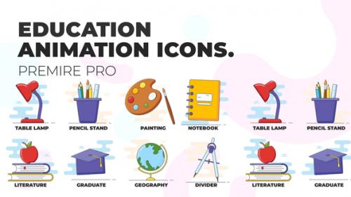 Videohive - Education - Animation Icons (MOGRT) - 37185971