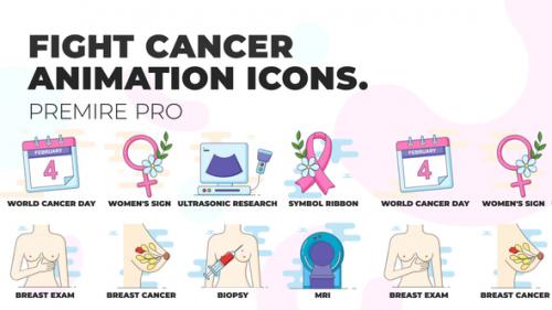 Videohive - Fight cancer - Animation Icons (MOGRT) - 37186085