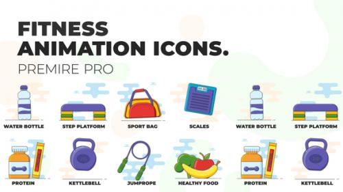 Videohive - Fitness - Animation Icons (MOGRT) - 37186314