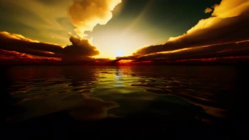 Videohive - Twilight Sky in Colorful Bright Sunlight Reflects Off on the Water Surface - 37188518