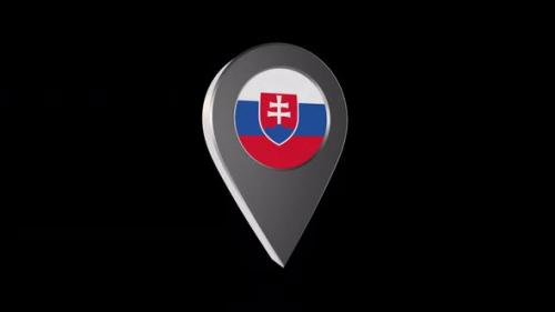 Videohive - 3d Animation Map Pointer With Slovakia Flag With Alpha Channel - 2K - 37215481