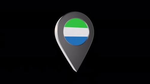 Videohive - 3d Animation Map Pointer With Sierra Leone Flag With Alpha Channel - 4K - 37215485