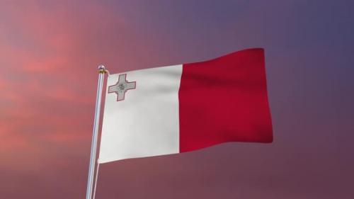 Videohive - Flag Of Malta Waving 4k - 37177565