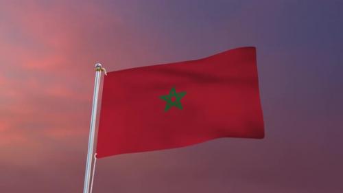 Videohive - Flag Of Morocco Waving 4k - 37177566