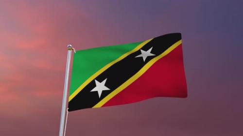Videohive - Flag Of Saint Kitts And Nevis Waving 4k - 37177569