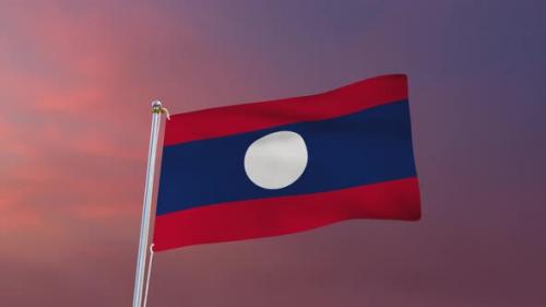 Videohive - Flag Of Laos Waving 4k - 37177572