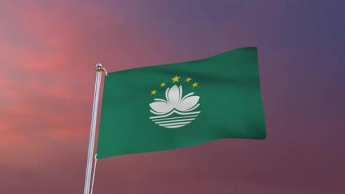 Videohive - Flag Of Macau Waving 4k - 37177578