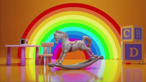 Videohive - Happy Rocking Horse And Kids Room Loop - 37188108