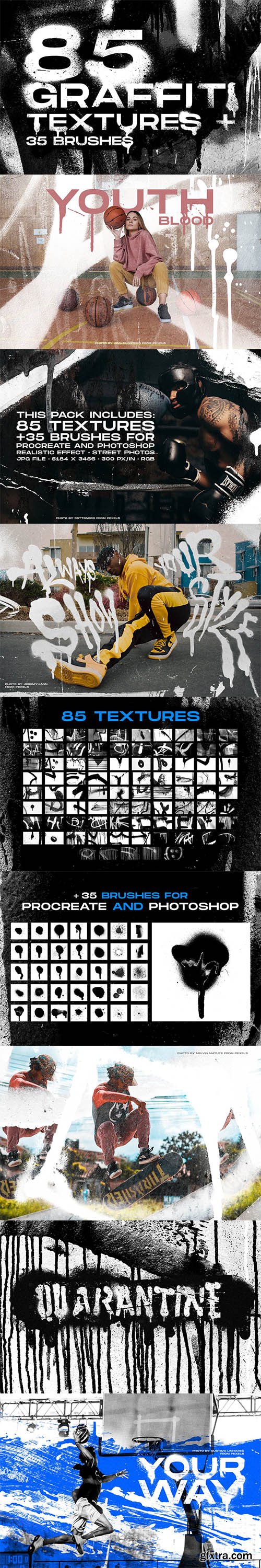 CreativeMarket - Graffiti textures and brushes 5583185