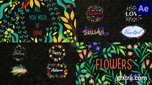 Videohive Colorful Floral Titles for After Effects 37246031