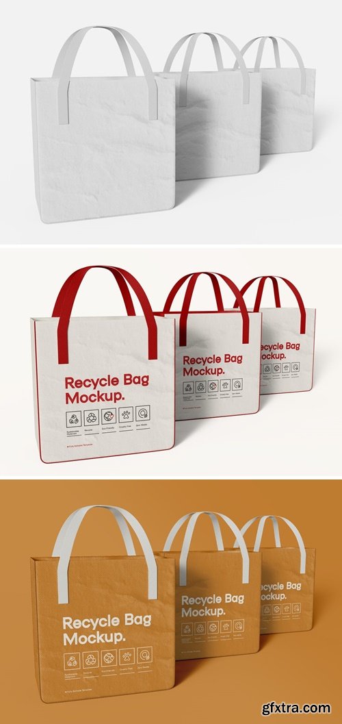 Eco Tote Bags Set Mockup