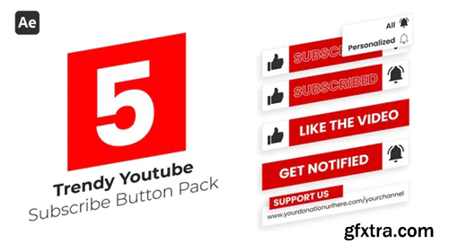 Videohive Trendy Youtube Subscribe Button Pack 37261546