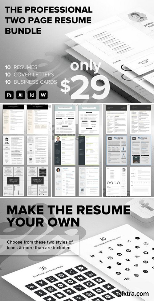Professional 2 Page Resume Bundle