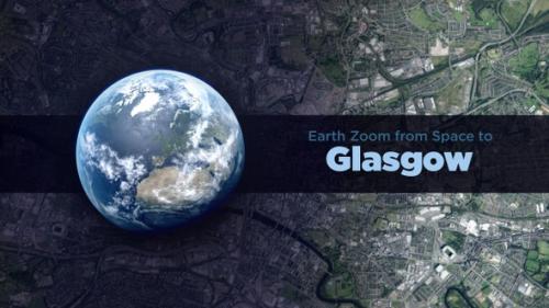 Videohive - Glasgow (Scotland, UK) Earth Zoom to the City from Space - 37334575