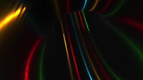 Videohive - colorful neon fiber tunnel - 37335334