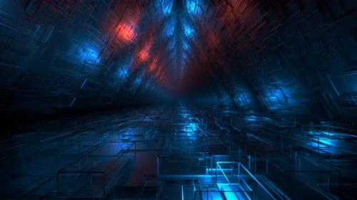 Videohive - The movement of the camera along the corridor of the space ship. VJ loop. - 37244392
