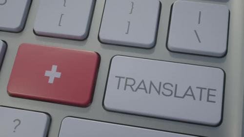 Videohive - Translate Concept on Keyboard with Switzerland Flag - 37252403