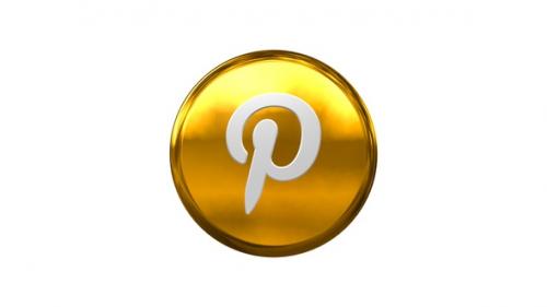 Videohive - Golden 3D Pinterest Icon - 37326703