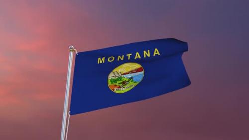 Videohive - Flag Of Montana Waving 4k - 37338652