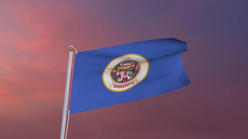Videohive - Flag Of Minnesota Waving 4k - 37338653
