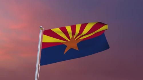 Videohive - Flag Of Arizona Waving 4k - 37338665