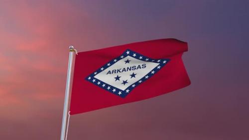 Videohive - Flag Of Arkansas Waving 4k - 37338666