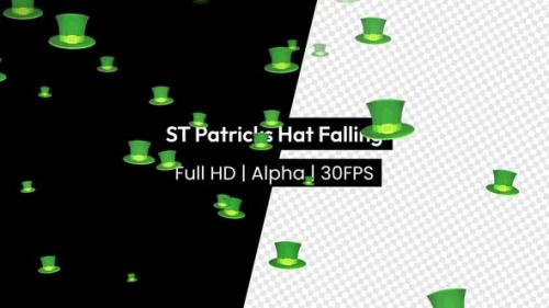 Videohive - ST Patricks Day Green Hat Falling with Alpha - 37243161