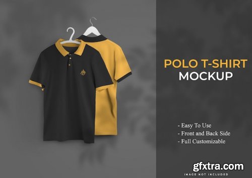 Front and back side polo tshirt mockup