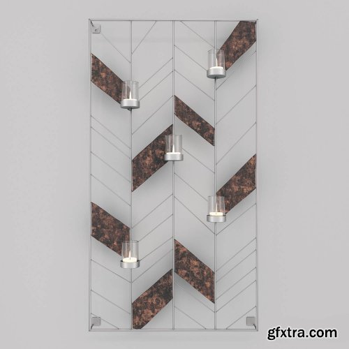 Chevron Metal Wall Candle Holder
