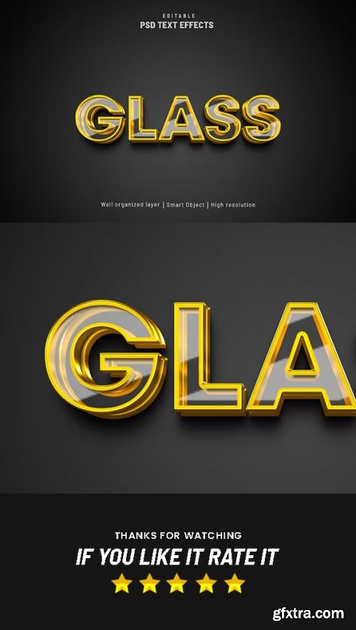 GraphicRiver - Gold Glass 3D Style Editable Text Effect 36936216