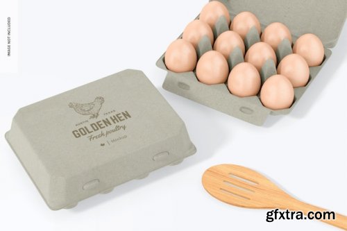 Rectangular egg cartons mockup
