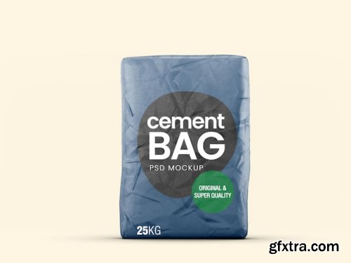 Paper cement bag mockup 3d rendering