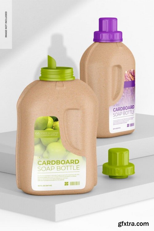 Cardboard soap bottles mockup