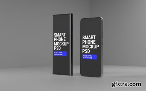 Two different size smartphone mockup