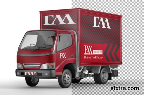 Delivery truck branding mockup