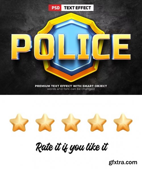 GraphicRiver - Police Cartoon Game 3D PSD Editable Text Effect 36609564