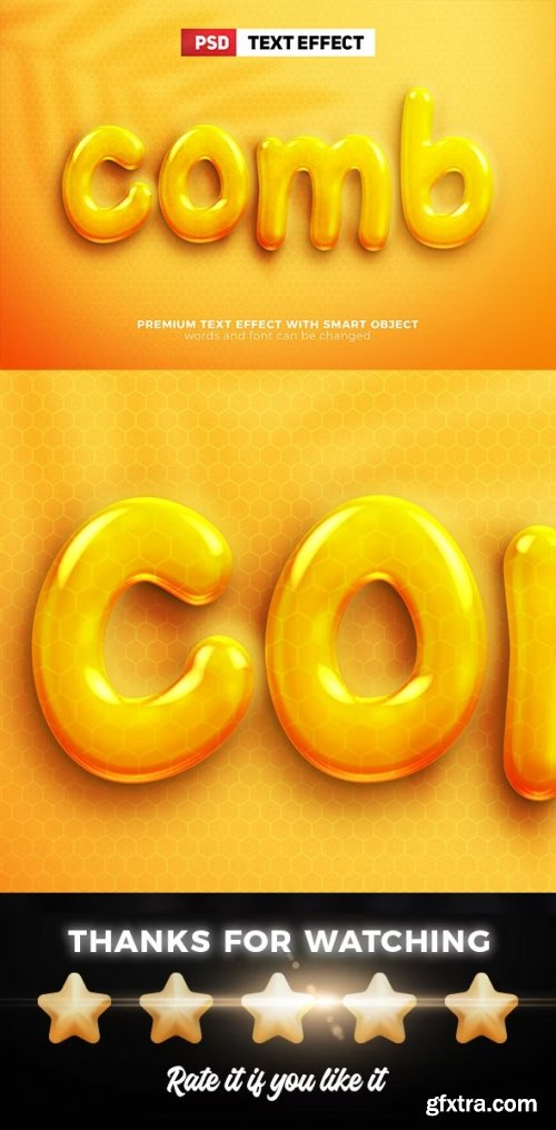 GraphicRiver - Honey Comb Bee Hive 3d Editable Text Effect Style Premium PSD 37122119