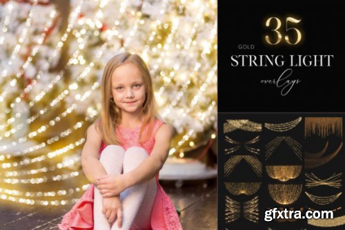 35 Christmas String Light Overlays