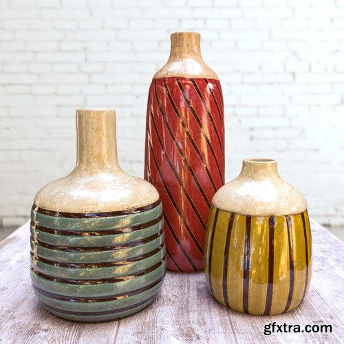 Rio Franco Ceramic Vases set of 3
