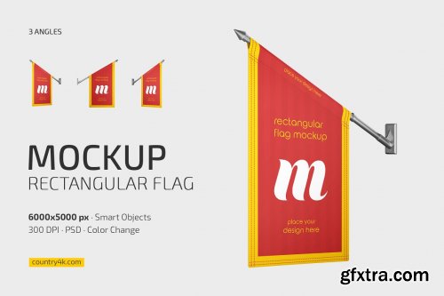 CreativeMarket - Rectangular Flag Mockup Set 7100108