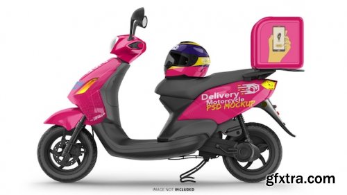 Delivery motorcycle psd mockups