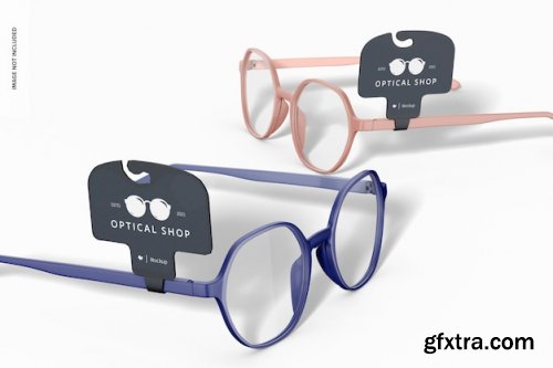 Eyeglasses with tag mockups