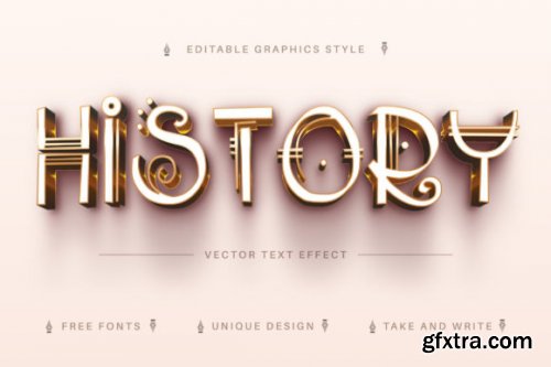 Golden History - Editable Text Effect