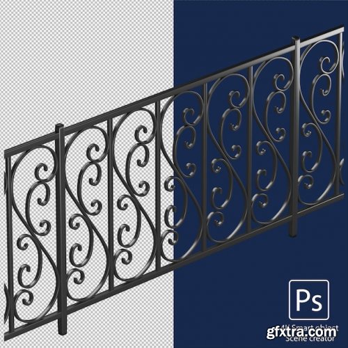Metal fence clipping path Premium Psd