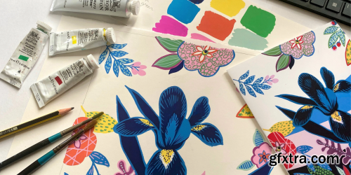 Paint to Print: Digitize a Gouache Floral Design for a Greeting Card
