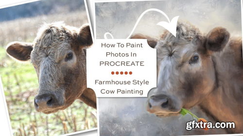 How To Paint Photos In Procreate: Farmhouse Style Cow Painting