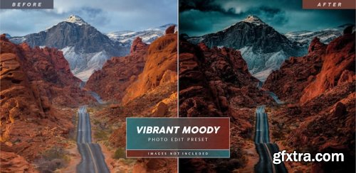 Editable vibrant moody photo preset for landscape photography