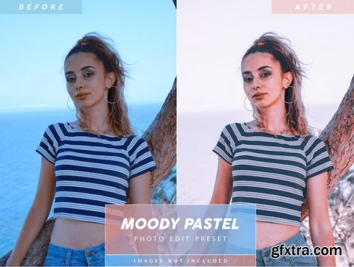 Editable pastel portrait photo preset