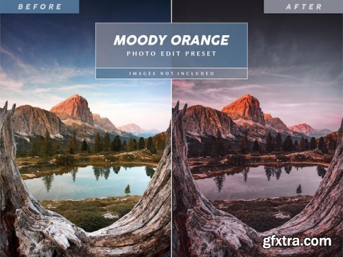 Editable moody orange photo preset